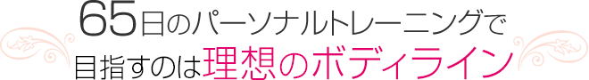 65日のパーソナルトレーニングで目指すのは理想のボディライン