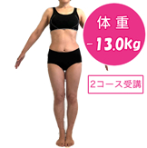 持っているパンツがパッツパツ！スッと履きたい！１０kg痩せたい！（65日間×2コース受講）/４３歳・世田谷区在住